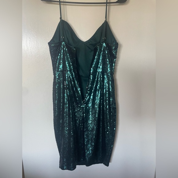 Aakaa Teal Sequin Dress - Picture 2 of 5